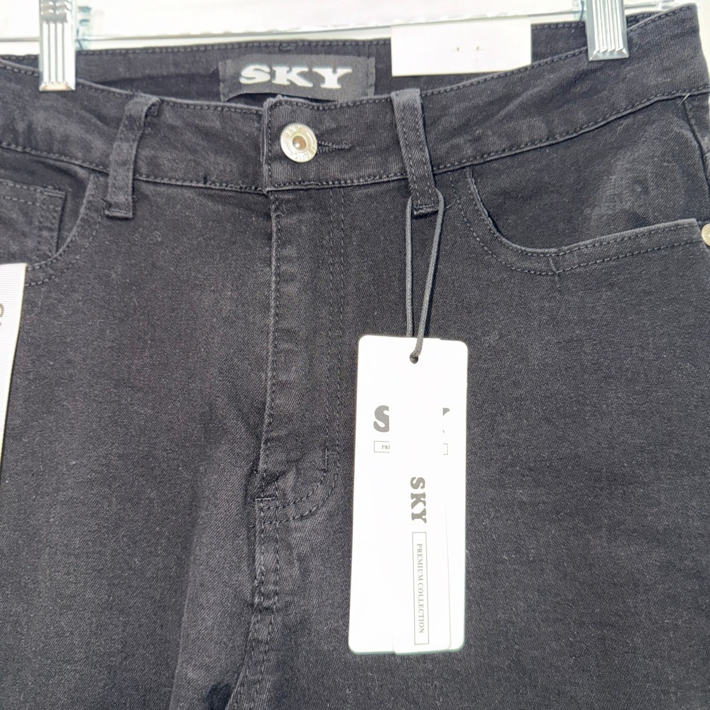 SKY Womens 11 Skull Rose Wide‎ Leg Goth Rocker Edgy Skater Grunge Y2K 90s Street - Picture 3 of 16